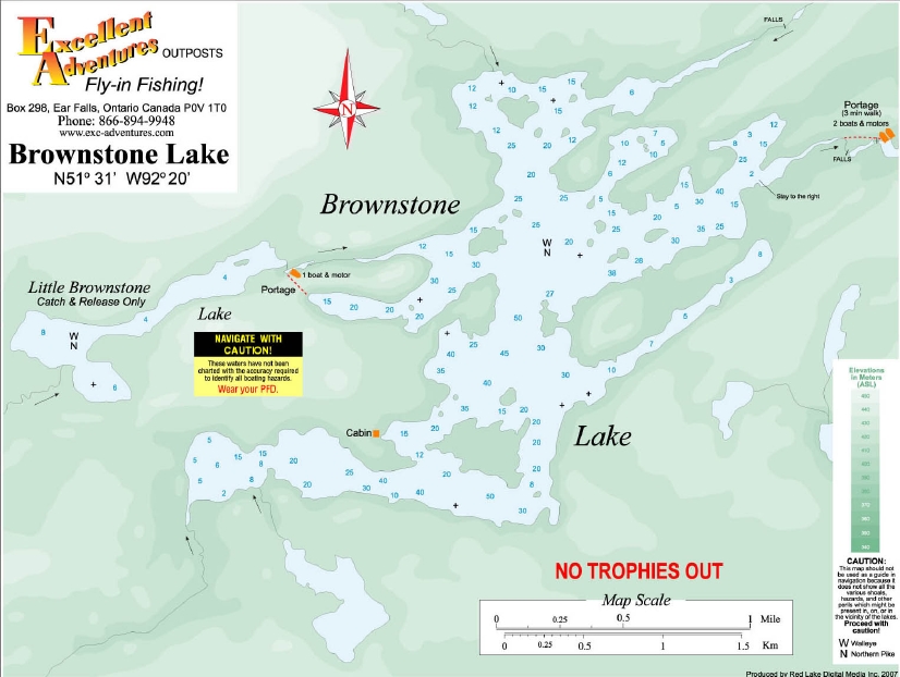 Map of Brownstone Lake
